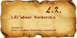 Löwbeer Konkordia névjegykártya